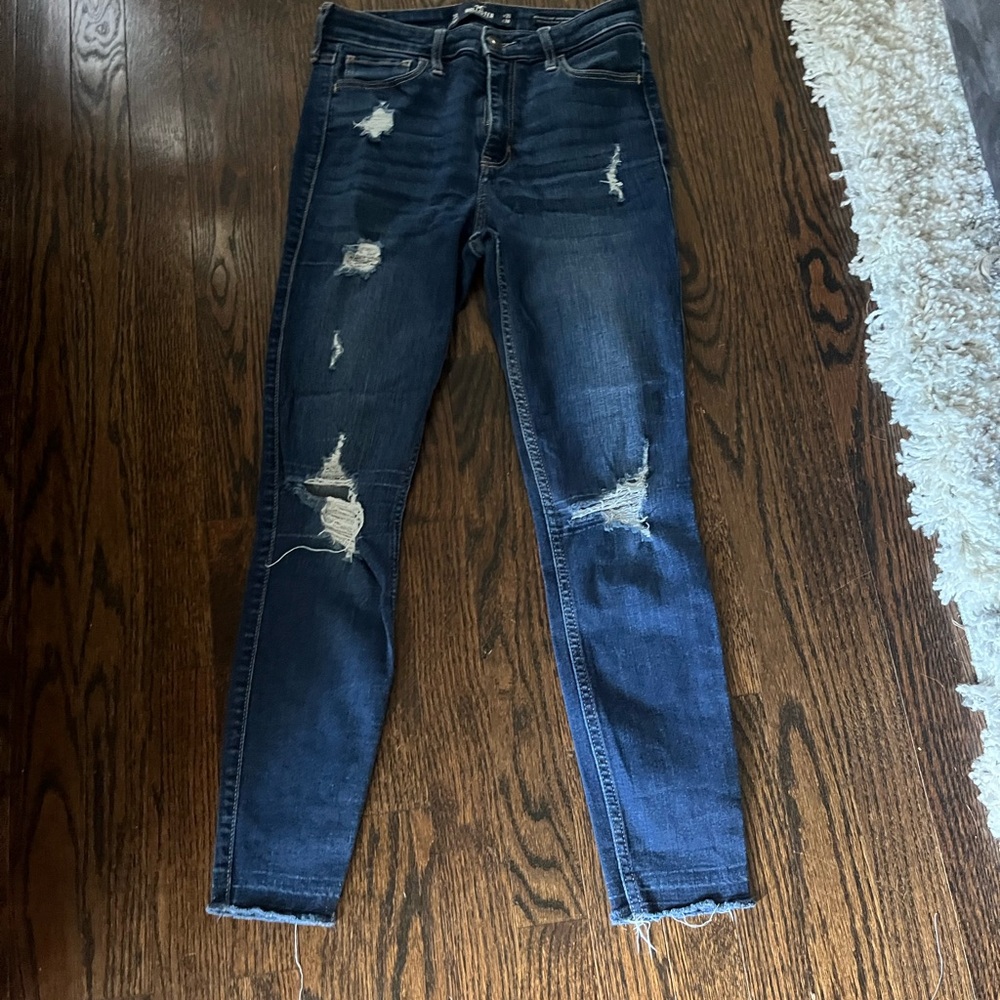 6) Hollister high rise crop skinny jeans w 26 L 26